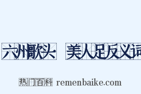 六州歌头·美人足反义词是什么意思的图片